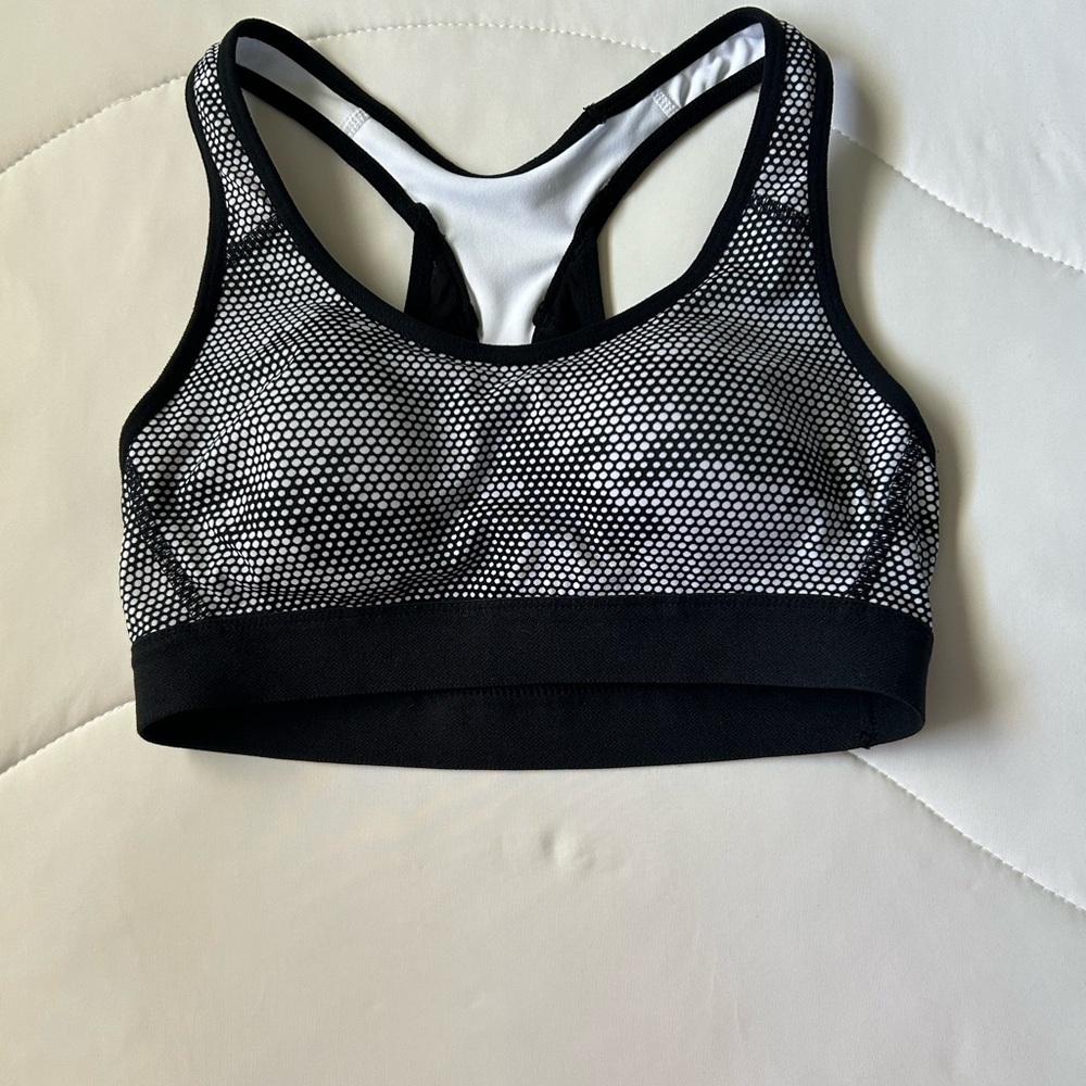 Monochrome Mesh Sports Bra
